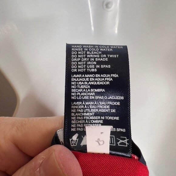 Tommy Hilfiger One Piece Ribbed Halter Neck Swimuit Scarlet Size 10 - Picture 9 of 9